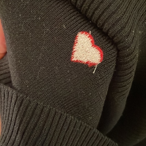 VINTAGE MEISTER GOLD Stars Silver Moon Red Hearts Embroidered Turtleneck Sweater - Picture 9 of 11